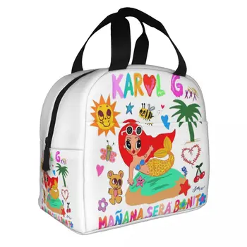 Manana Sera Bonito Inspired Karol G Изолированная сумка для обеда Сумка-холодильник Контейнер для обеда Герметичный ланч-бокс Мужчины Женщины Пляжные путешествия