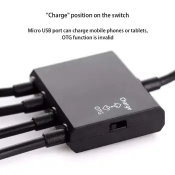  Новый высококачественный 4 порта Micro USB to USB для планшетного компьютера Android PC Power Charging OTG Hub Cable Connector Spliter