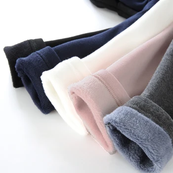 Зимние леггинсы для девочек Теплые бархатные толстые колготки для детей Осенние детские узкие брюки