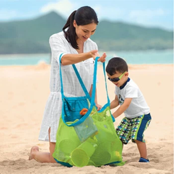  1 шт. Очень большая сетчатая пляжная сумка Детская сумка для хранения игрушек Сумка для хранения плавательного снаряжения Сумка для стирки Сумка для стирки Рюкзак Sand Away Mesh Bag