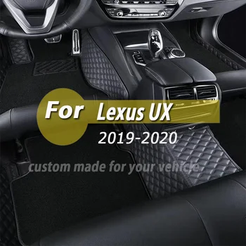 Автомобильные коврики для Lexus UX 2020 2019 Кожаные водонепроницаемые антигрязные напольные вкладыши Пользовательские автомобильные подушечки для ног Автомобильный коврик