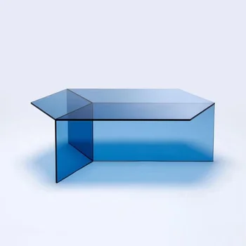 Акриловый журнальный столик Скандинавский современный шестиугольный приставной столик дизайнерский минималистичный светлый роскошный цветной прозрачный стол для Instagram