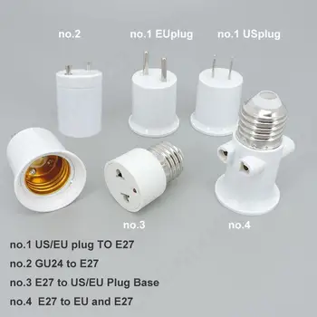 AC E26 E27 to GU24 E27 US EU Power Plug Screw Lamp Holder Light Base Socket AC Adapter Converter Электрический разъем V