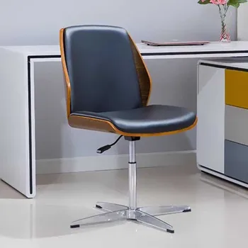 Регулируемый поворотный офисный стул со средней спинкой Черный Эргономичный Расслабляющая спинка Игровое кресло Мобильная столовая 화장대의자 바퀴의자 Мебель