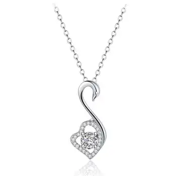 Изысканный блестящий кулон в виде сердца 925 пробы стерлинговое серебро игла бренд ювелирных изделий для женщин новая мода ожерелье цепочка свадебная бижутерия