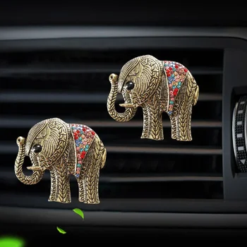 Инкрустированный алмазами слон автомобильный кондиционер розетка парфюмерный зажим креативный ароматерапевтический клип украшения интерьера автомобиля