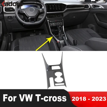  Крышка панели коробки переключения передач на центральной консоли автомобиля для Volkswagen VW T-Cross Tcross 2018-2022 2023 Карбоновые аксессуары для интерьера