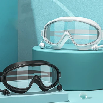  Outdoor Swim Goggles Беруши 2 в 1 Набор для взрослых Очки для плавания с защитой от УФ-излучения с берушами для мужчин и женщин