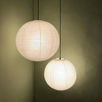 Akari Подвесной светильник Винтажные абажуры из рисовой бумаги в японском стиле Лампа ногучи ручной работы Кафе Ресторан E27 кухонный остров светильники