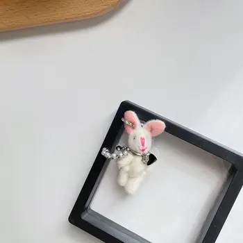 Готический милый без пирсинга темперамент японский кролик творческий подарок 2023 Плюшевый кролик Ушной зажим Корейский стиль Серьги Женские серьги