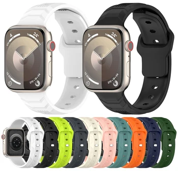 Силиконовый спортивный ремешок для Apple Watch iwatch Ultra 2 9 8 7 6 SE 49 мм 44 мм 40 мм 45 мм 41 мм 38 42 мм Мода Мужчины Женщины Браслет