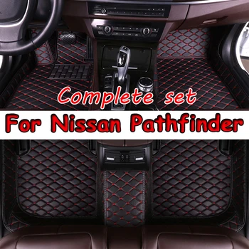 Автомобильные коврики для Nissan Pathfinder R52 7seat 2014 ~ 2020 Авто Защита от грязи Кожаный коврик Коврики Коврик Накладка Детали интерьера Автомобильные аксессуары