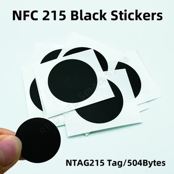 NFC 215 Черная метка 13,56 МГц ISO14443A 504 байт Черная наклейка Ntag 215 NFC Наклейка для всех телефонов NFC RFID Клейкая этикетка
