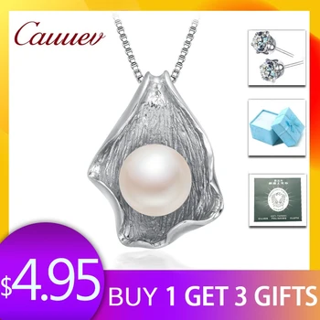 Cauuev подлинный 100% натуральный пресноводный жемчужные ювелирные изделия горячая продажа 925 стерлингового серебра кулон ожерелье подарок для женщин женщина еврей