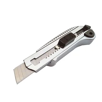  Сверхмощный универсальный нож 18 мм Хранение с 5 лезвиями Отщелкивающийся выдвижной нож для бумажных коробок Винт Фиксирующее лезвие Нескользящее