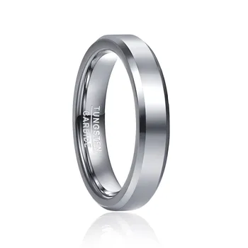 Модные серебряные кольца из карбида вольфрама для мужчин Обручальные кольца из вольфрамовой стали с высокой полировкой