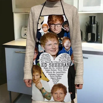  Custom Ed Sheeran Фартуки для уборки дома Антигрязные кухонные аксессуары для мужчин и женщин 50X75 см, 68X95 см 1014