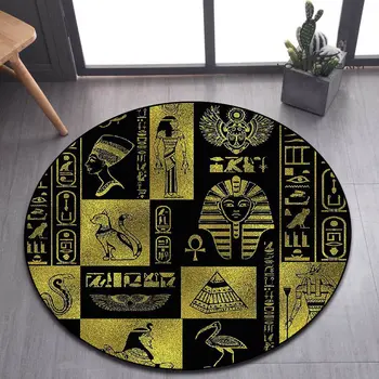  египетская пиктограмма и печать символов круглый ковер игровая комната спальня спальня нескользящий ковер фото реквизит
