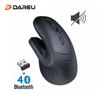 DAREU Bluetooth 2.4G Бесшумная беспроводная мышь Двухрежимная эргономичная беззвучная игровая мышь для ПК, Macbook, ноутбука, геймера