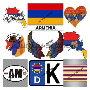 Армения Стикер Армения Карта Армения Флаг Путешествия Светоотражающие наклейки Автомобиль Внедорожник Кемпинг Бампер Водонепроницаемый Аксессуары Государственного флага Армении