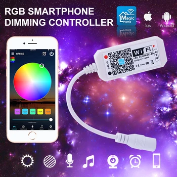 Home Mini RGB RGBW WiFi контроллер DC5-24V для светодиодной ленты Функция синхронизации света 16 миллионов цветов Управление смартфоном