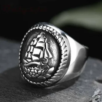  Винтажные готические кольца для парусников для мужчин Парусный спорт из нержавеющей стали Кольцо викинга Талисман Мужское кольцо Cool Sailor Viking Accessories