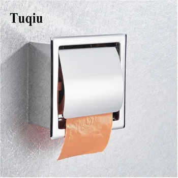  Хромированная нержавеющая сталь Скрытая установка держателя для туалетной бумаги внутри настенной стойки для рулона папиросной бумаги в ванной комнате