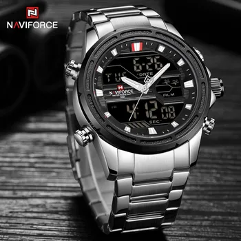 2022 Кварцевые наручные часы NAVIFORCE для мужчин Повседневные деловые спортивные мужские часы из нержавеющей стали Водонепроницаемые светящиеся мужские часы