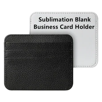  Сублимационная пустая форма PU Leather ID Business Credit Card Case Holder Женский мужской кошелек для монет кошелек для индивидуальной фотопечати