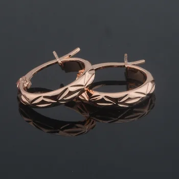 Модные ювелирные изделия Женские шикарные серьги-кольца цвета розового золота 585 пробы