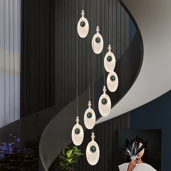 TEMAR Nordic Подвесной светильник Светодиодный креативный люстра в форме пера Современные светильники Главная гостиная Лестница Прихожая Светильник