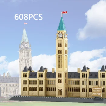 Творческое строительство Канада Современная архитектура Парламентский холм Блок Сборка модели здания Кирпич Коллекция развивающих игрушек