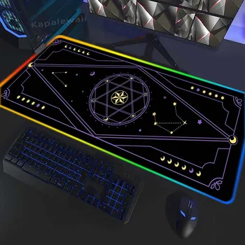 Magic Star Moon RGB Gaming Mousepad 40x90cm Противоскользящий мягкий коврик для мыши Настольный коврик XL Коврик для мыши Коврик для клавиатуры Gamer Подсветка Коврик для мыши