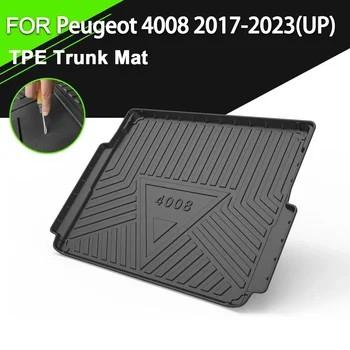  Коврик для задней крышки багажника автомобиля Резиновый TPE Нескользящий водонепроницаемый грузовой вкладыш Аксессуары для Peugeot 4008 2017-2023