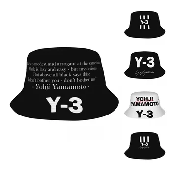 Yohji Yamamoto Черные шляпы Аксессуары Летняя мода Боб Шляпа Уличная Унисекс Солнцезащитная Шапка Складной Головной Убор Для Путешествий