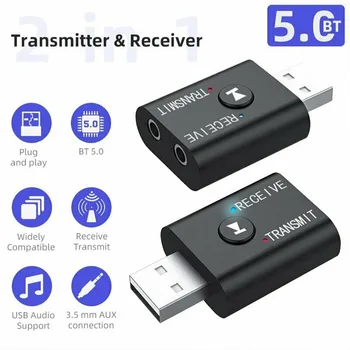 USB 5.0 Bluetooth Аудио Приемник Передатчик Адаптер AUX 3,5 мм Аудио 2 В 1 Беспроводной Передатчик TR6 Для Домашней Автомобильной Музыкальной Системы