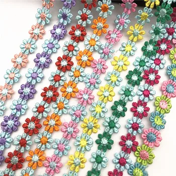 30 ярдов маленький красочный полиэсте цветочная вышивка венеция кружева отделка кружева свадебное платье декор швейное ремесло для игрушки и детей