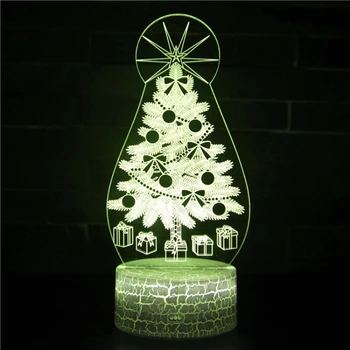  Nighdn Рождественская елка Светодиодные ночники для рождественского украшения 7 Изменение цвета Прикроватная настольная лампа USB Рождественский подарок для детей