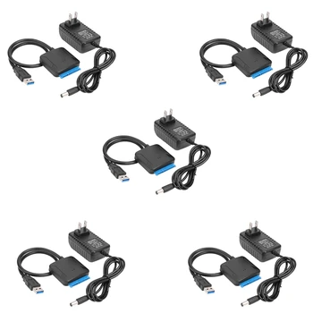 5X Кабель для передачи данных USB-SATA, 2,5 / 3,5-дюймовый кабель USB3.0 Easy Drive Кабель адаптера жесткого диска SATA (вилка США)