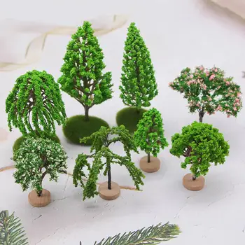 Искусственное дерево Реалистичное миниатюрное украшение для дерева Яркие пейзажи своими руками Ландшафтная модель Широко используемый привлекательный пейзаж своими руками