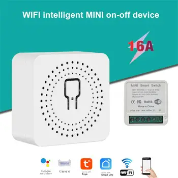 Wifi Mini Smart Switch 16A DIY Выключатели света 2-стороннее беспроводное устройство включения и выключения умного дома с Tuya Smart Life Alexa Google Home