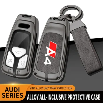 Auto TPU Zinc Alloy Чехол Для Ключей Сумка Для Audi A4 b8 S Line Логотип Авто Брелок Авто Металлический Ключ Оболочка Внутренняя Отделка Аксессуары