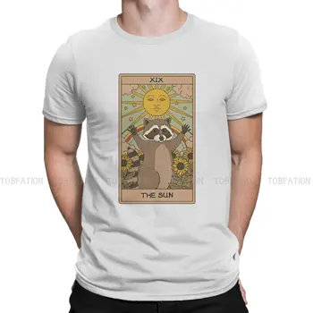 The Sun Raccoons Tarot Essential Tshirt Homme Men's Tees Blusas Хлопковая футболка для мужчин