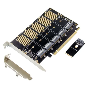 PCIe X16 M.2 Key B NVMe SSD-адаптер Плата M.2 NGFF на SATA-III. Адаптер SSD Карта расширения твердотельного накопителя NGFF