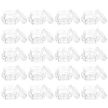  20 шт. Прозрачные круглые банки с крышками Пустые многоразовые контейнеры для лосьона для макияжа в путешествии 5 г (прозрачный цвет)