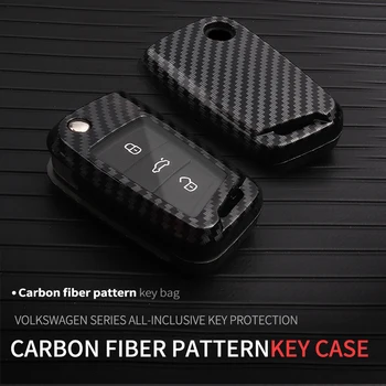 Fashion New 2023 Carbon Fiber TPU Авто Дистанционный чехол для ключей Чехол Защитная сумка для VW Volkswagen Golf Polo Bora Lavida Sagit