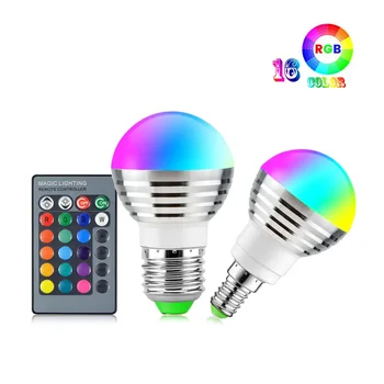 E27 Светодиодная лампа Внутренний ночник 16 цветов Затемняющая волшебная лампочка Прожектор Дистанционная RGB светодиодная лампа для праздничной вечеринки Домашний декор Освещение