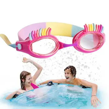 Симпатичные детские мультяшные очки для девочек Очки для плавания Силиконовые водонепроницаемые очки для плавания для обучения плаванию Регулируемый ремешок для мальчиков и девочек