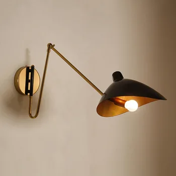  Креативный настенный светильник с длинной рукой Индустриальный стиль Проживание в семье с длинной рукой Качели Современная лампа из кованого железа Настенный светильник Duckbill