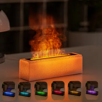  Новый красочный ароматический диффузор пламени USB Увлажнитель воздуха Ультразвуковой диффузор с эфирным маслом Cool Mist Имитация пламени Увлажнитель